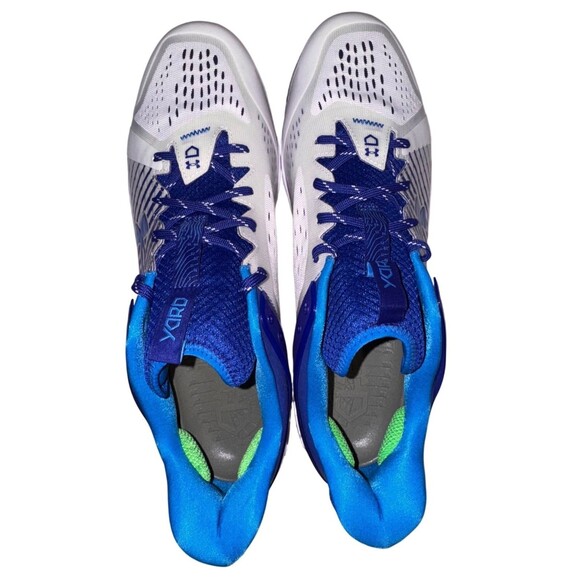 Under Armour Mens Size 16 Blue & White Yard Low MT TPU Baseball Cleats Athletic - Picture 5 of 9